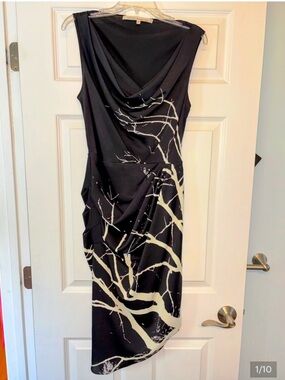 Rachel Roy asymmetrical abstract branch sheath dress 8